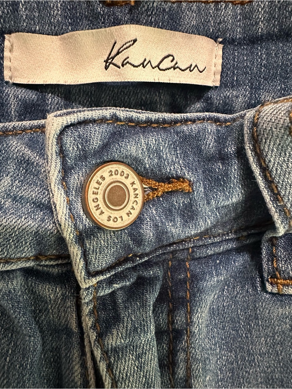 KanCan High Rise Distressed Cuffed Denim Shorts Size 5/26 - Picture 8 of 9
